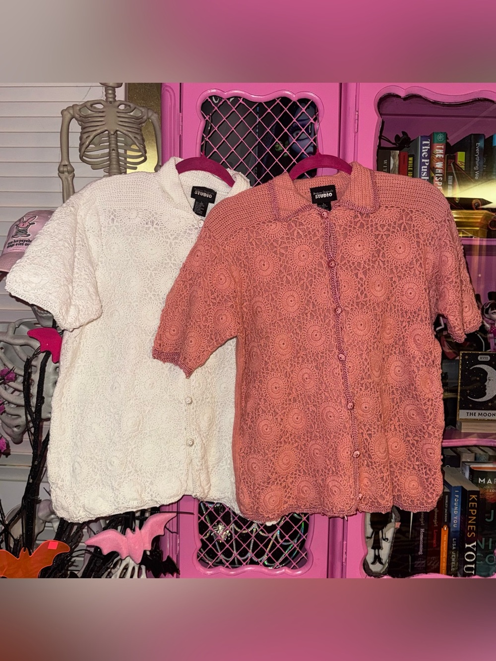 VTG Designers Originals Studio Crochet button down top bundle size Large